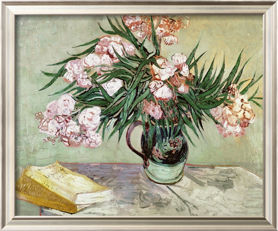 VASE WITH OLEANDERS AND BOOKS, C.1888 - Van Gogh Painting On Canvas